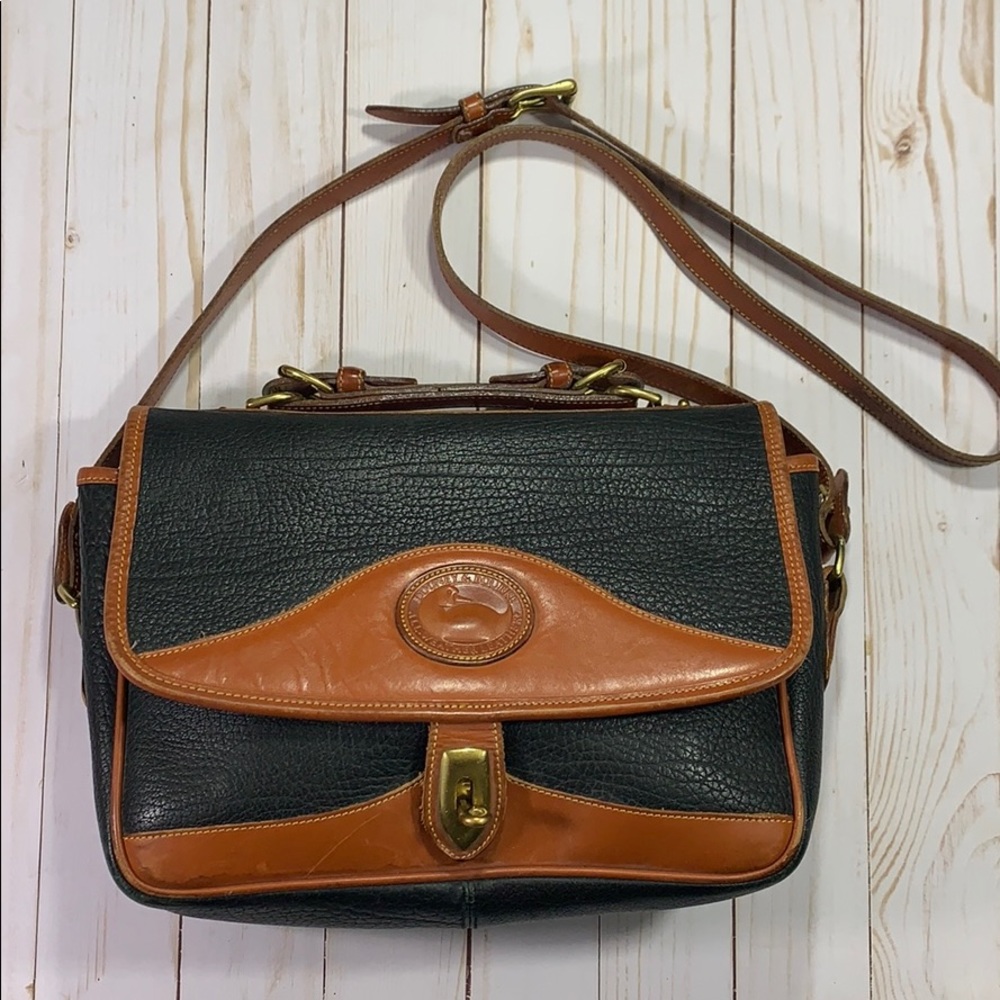 Vintage Dooney & Bourke Crossbody Purse Black/Tan